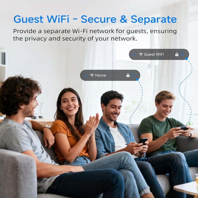 DBIT N300 2.4GHz WiFi Router with WISP Wireless Repeater Mode Internet Router for Smart Home - Guest Network, Internet Access Control, Speed Limit, WPA2, WLAN Schedule, WPS, IPTV, Easy Setup (T1 Pro) - Image 3